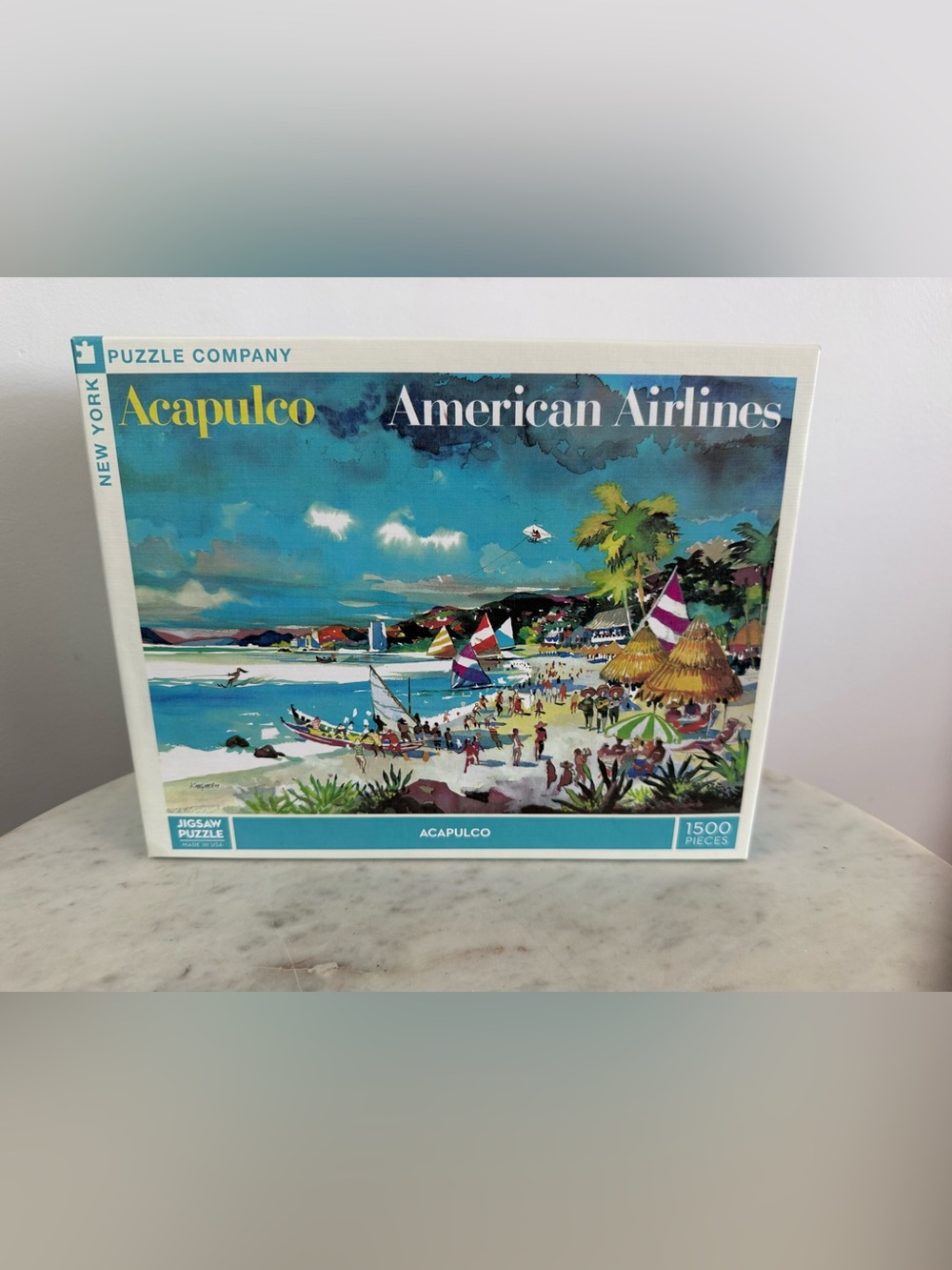 Vintage New York Puzzle Company 1500 Piece Puzzle American Airlines Acapulco